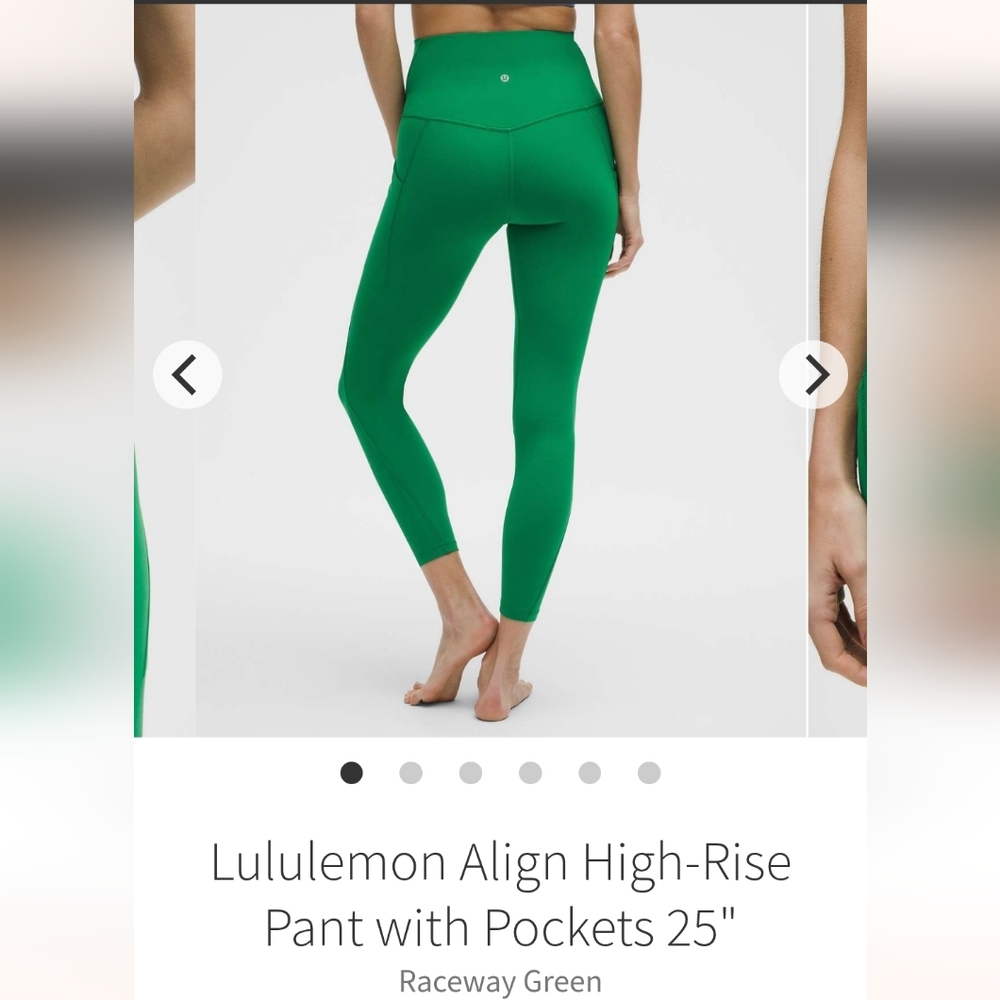 NWT Lululemon Align Pant 25in HR W/pockets Race Green Sz0